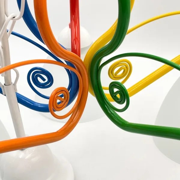 Lampadario a sospensione con catena RETRO 5xE27/60W/230V bianco/colorato