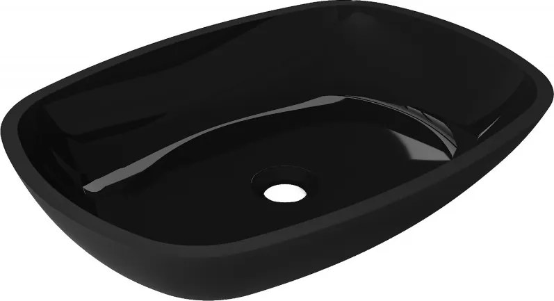 Mexen Araks lavabo in vetro da appoggio 54 x 39 cm, nero - 24155470