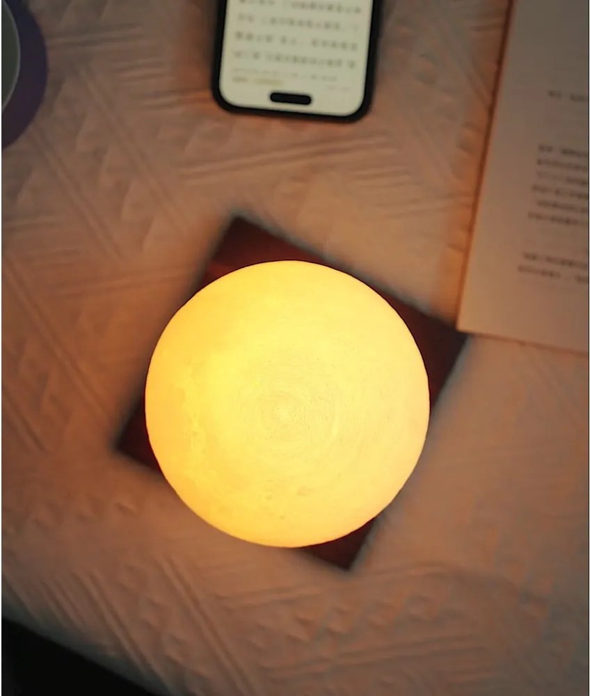 Decorazione luminosa marrone scuro con ricarica USB ø 12 cm Smart LunaSpin – Gingko