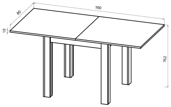 Tavolo da pranzo allungabile ZARO rovere artisan/nero
