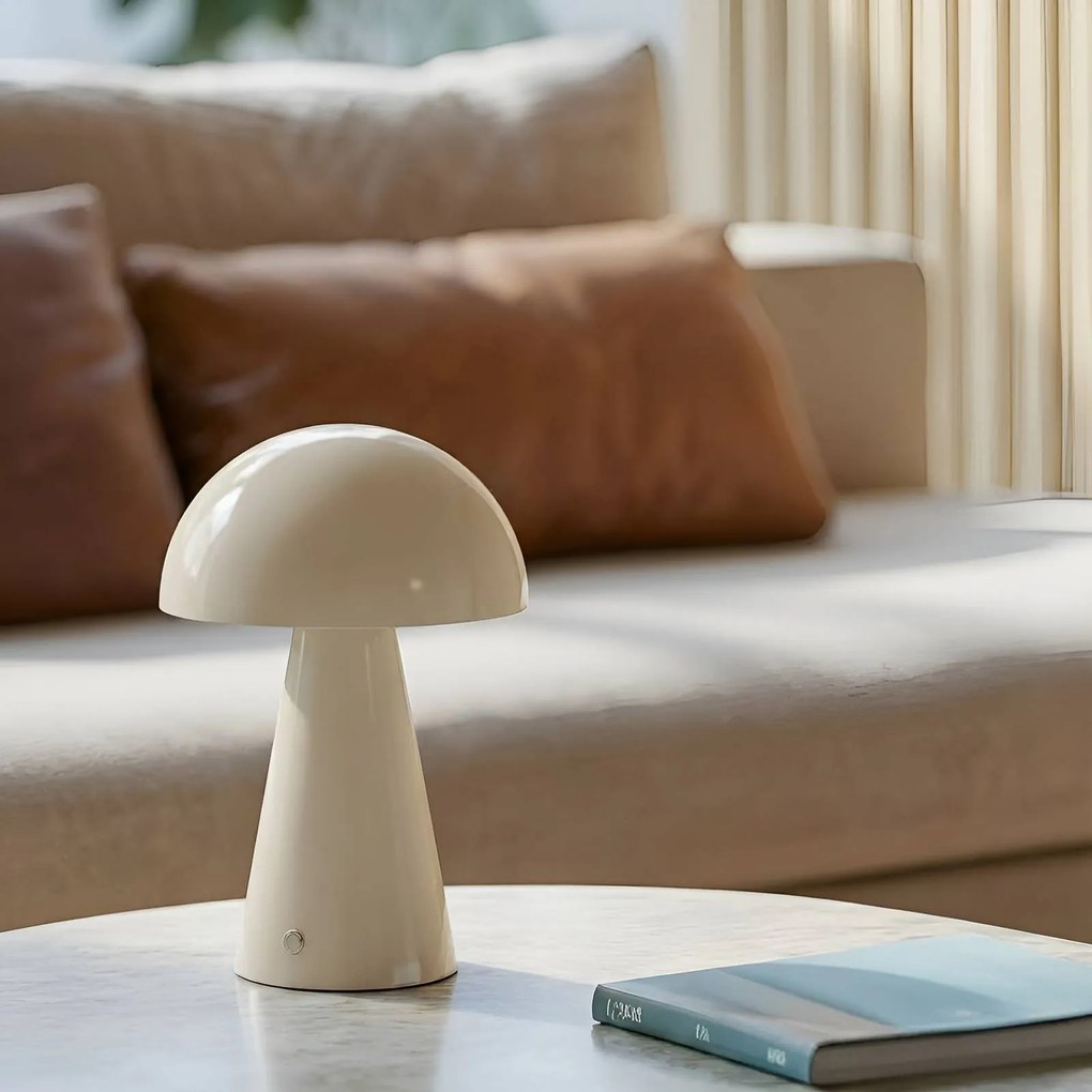 Lampada da tavolo a LED Nevijo Lindby, dimmerabile, Crema / Ambra, Soggiorno / Sala da pranzo, Metallo, Moderno, Lampada da tavolo LED