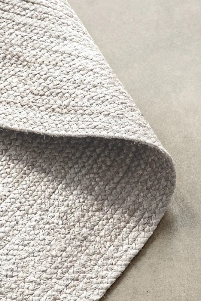 Tappeto rotondo bianco in iuta reversibile/tessuto a mano ø 140 cm Braided – Hanse Home
