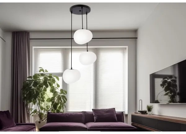 Lampadario a sospensione con filo STONES 3xE27/40W/230V