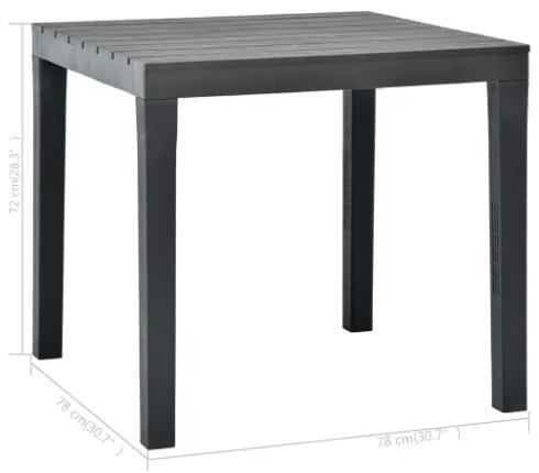 Tavolo da Giardino Antracite 78x78x72 cm in Plastica