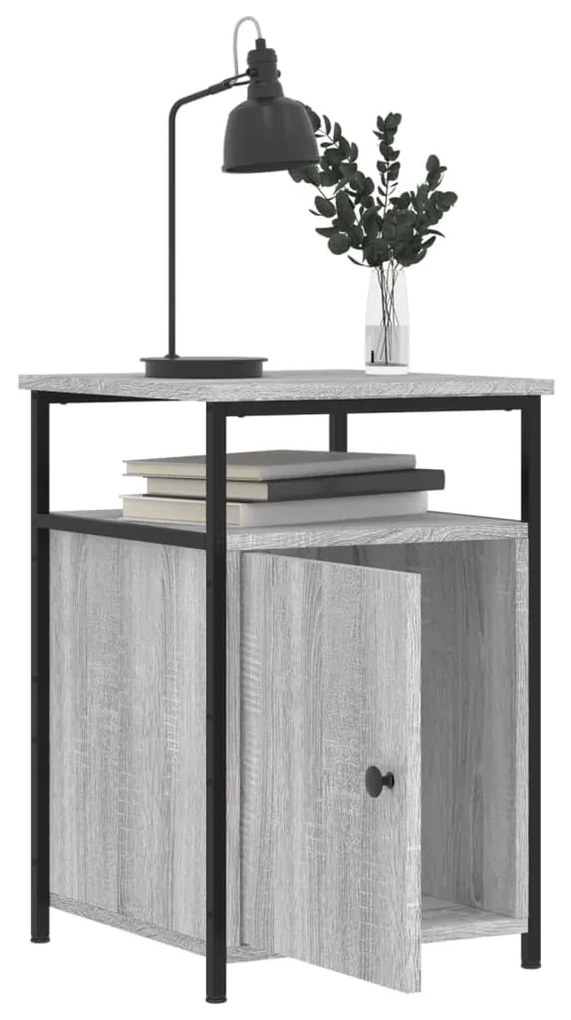 Comodini 2 pz grigio sonoma 40x42x60 cm in legno multistrato