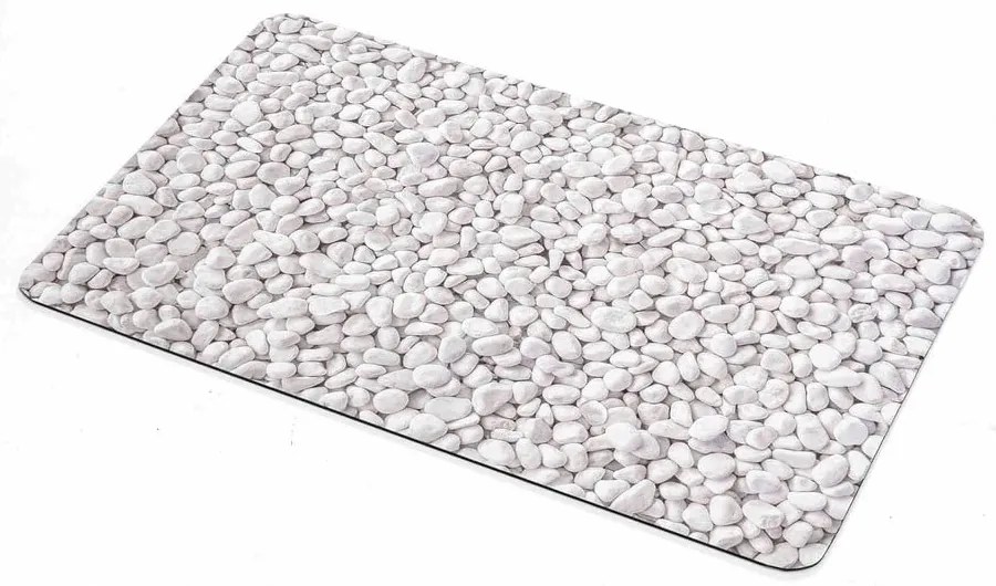 Tappetino da bagno in gomma bianco/grigio 50x80 cm Leandra - douceur d'intérieur