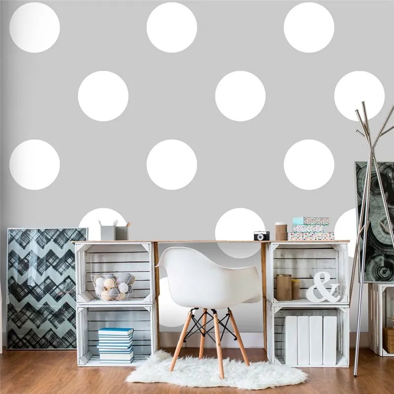 Fotomurale  Charming Dots  Colore Grigio, Dimensioni e Misure 100x70