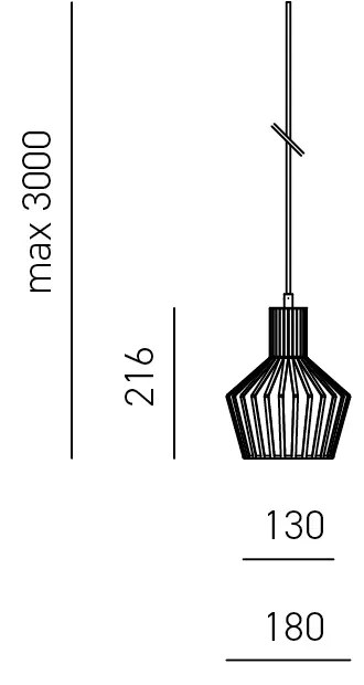 Sospensione Senza Rosone Flash Flip Flute Metallo Grigio Cemento