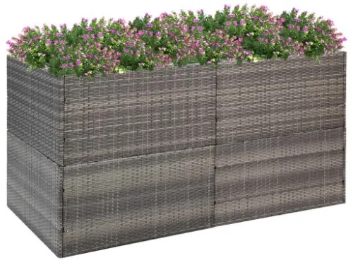 Fioriera da Giardino Grigia 157x80x80 cm in Polyrattan