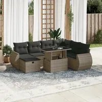 Set Divano da Giardino 8 pz con Cuscini Grigio in Polyrattan 3275160