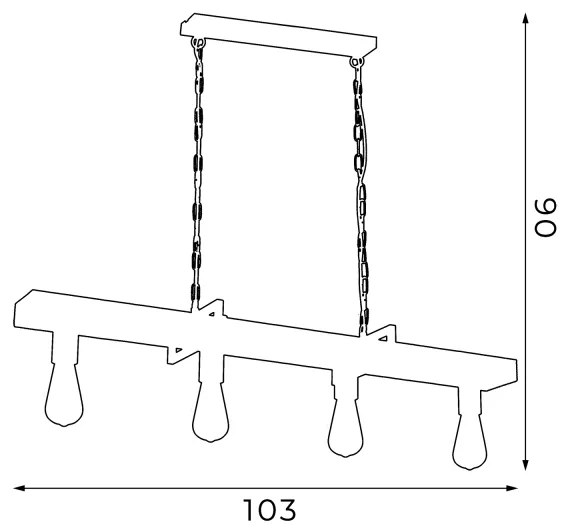 Lampadario a sospensione con filo HARD 4xE27/60W/230V