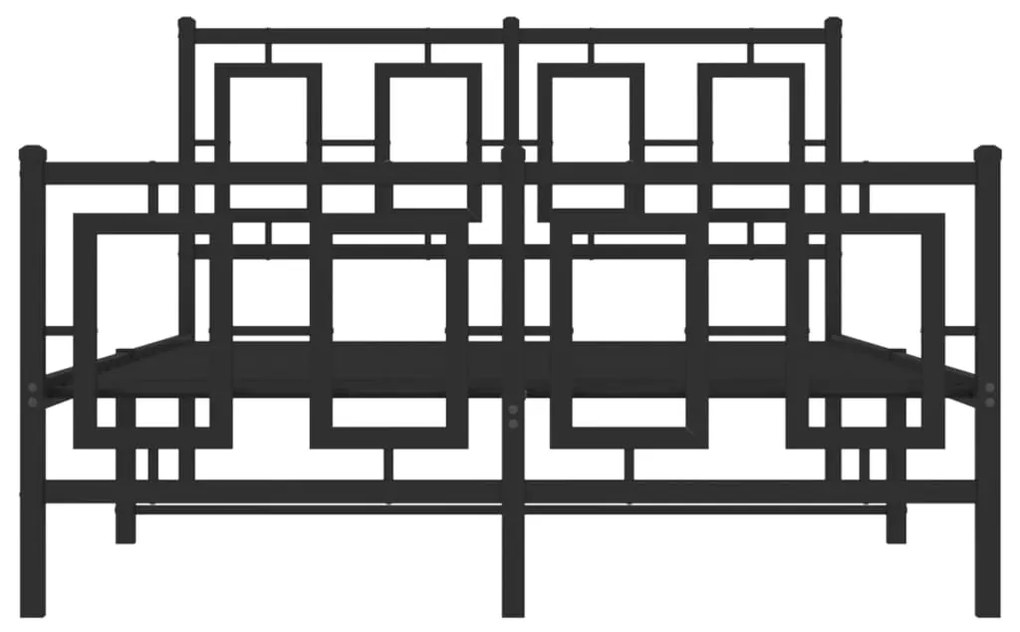 Giroletto con testiera e pediera metallo nero 120x190 cm