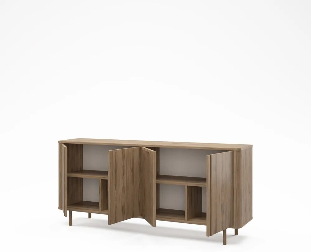 Cassettiera di colore naturale con effetto rovere 180x80x40 cm Salma – Marckeric