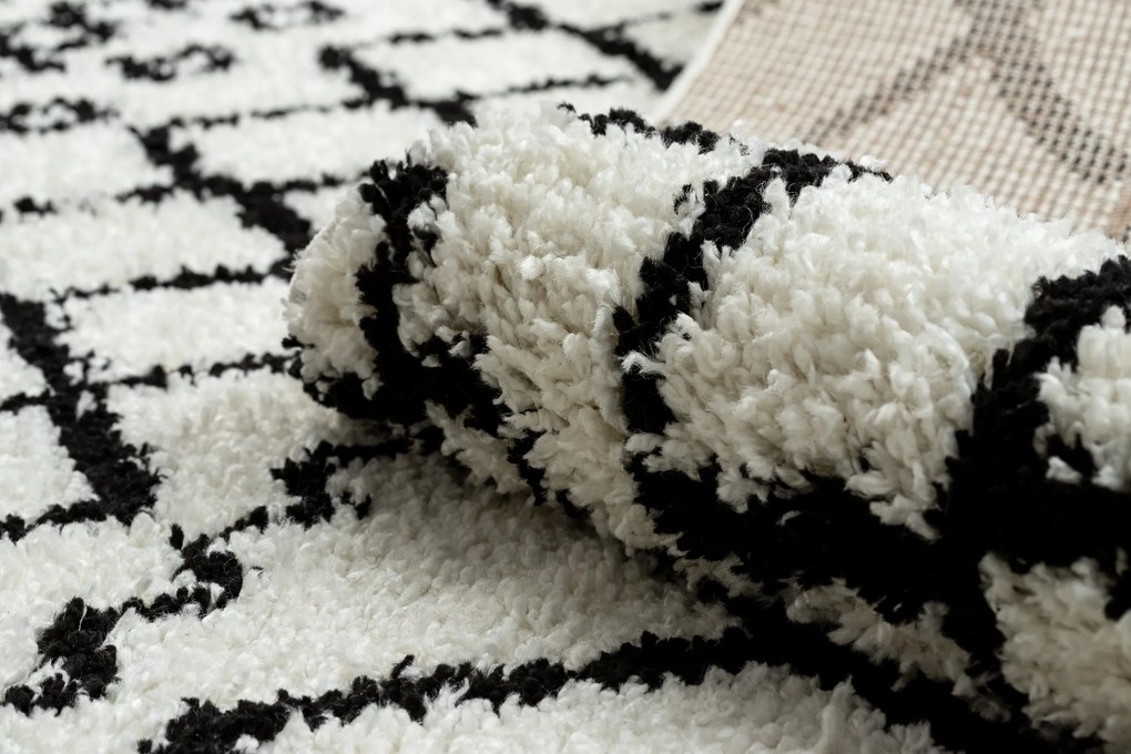 Tappeto PROMO BERBER SAFI N9040 bianco / nero Frange berbero marocchino shaggy
