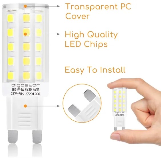 Lampadina LED G9/4W/230V 6500K - Aigostar