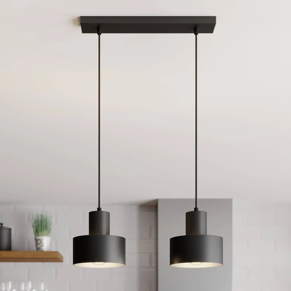 SIGMA Lampada a sospensione Rif, lineare a 2 luci, nero