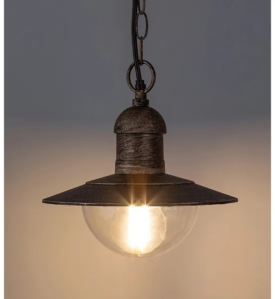 Brilagi - Lampada a sospensione per esterni MOLDE 1xE27/60W IP44 bronzo/patina