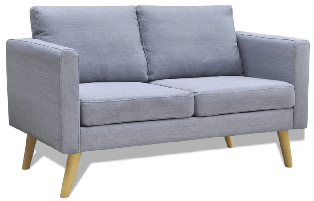 Set divani a 2 e a 3 posti in tessuto grigio chiaro