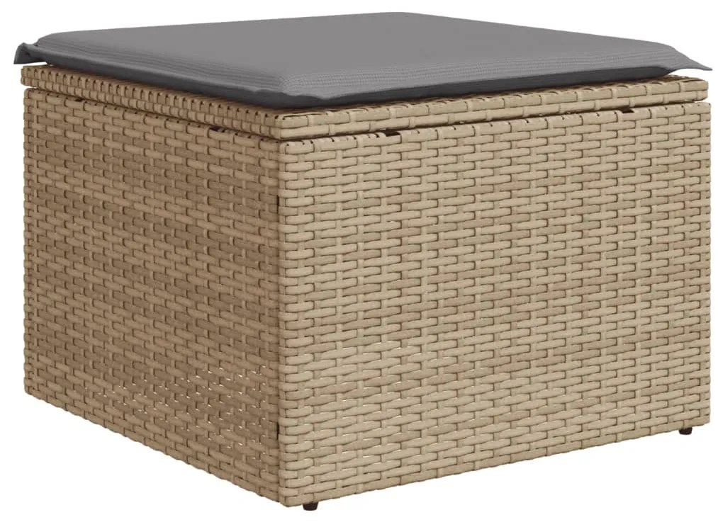 Set divano da giardino 5 pz con cuscini beige misto polyrattan