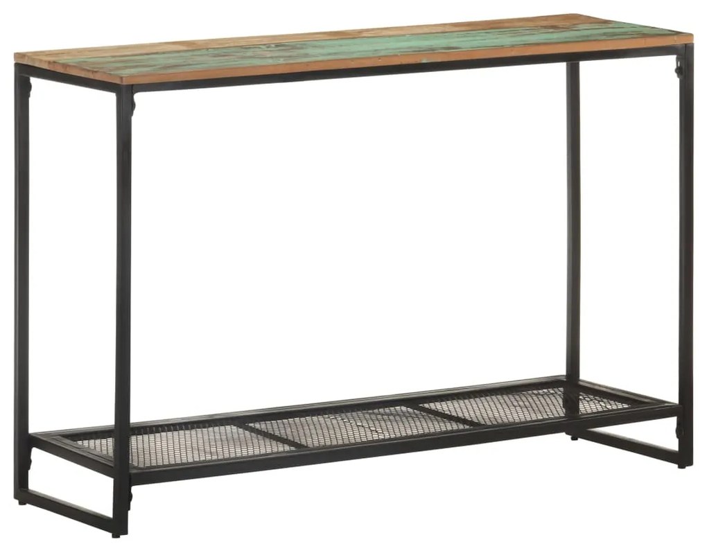 Tavolo Consolle 110x35x75 Cm İn Legno Massello Di Recupero /
