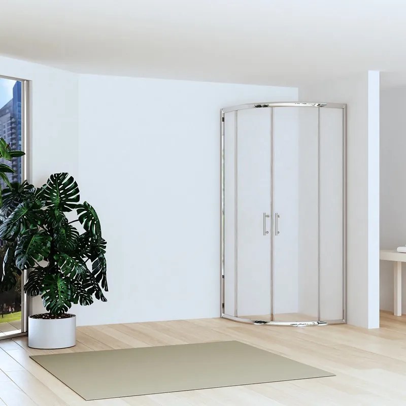 Kamalu - Box doccia 80x80cm semicircolare altezza ridotta 170 cm | CHIARA CURV-R