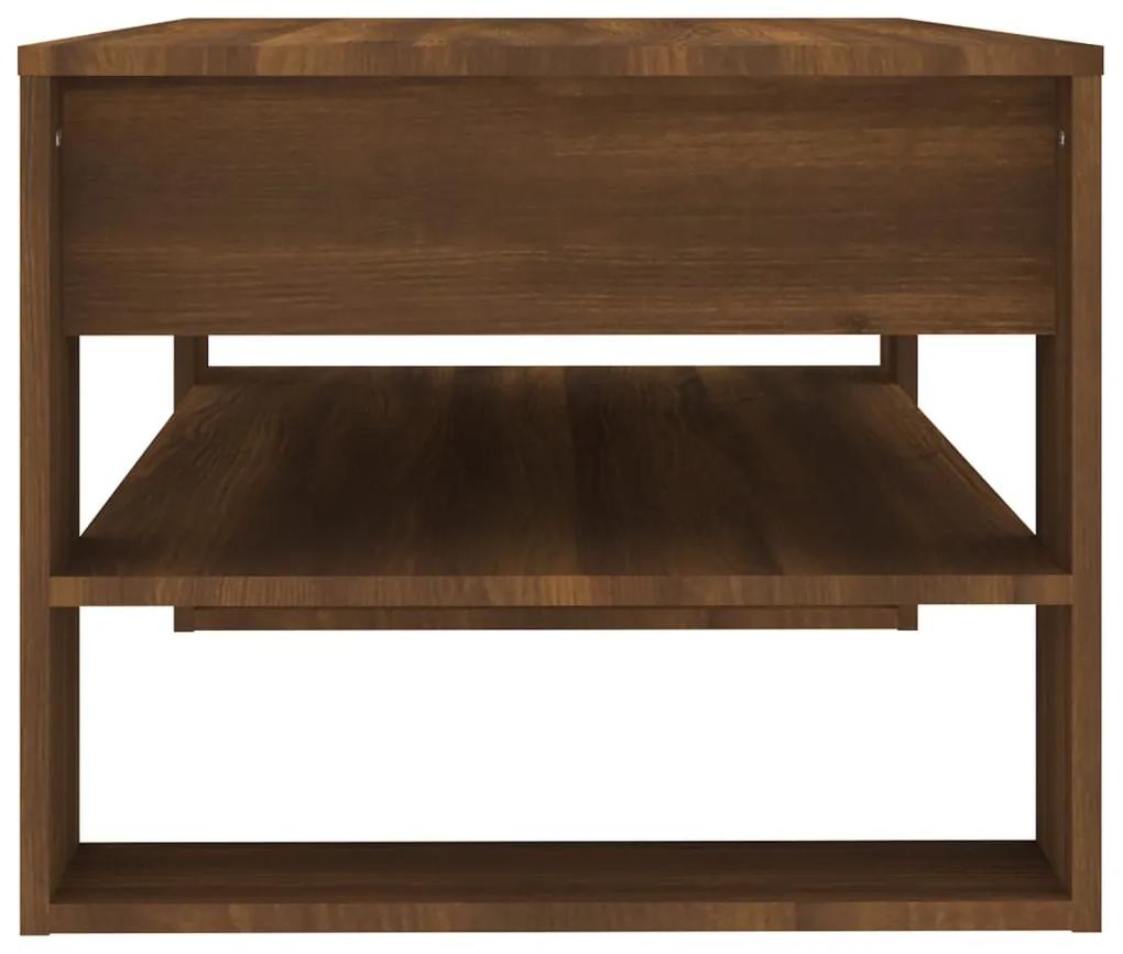 Tavolino da caffè rovere marrone 102x55x45 cm legno multistrato