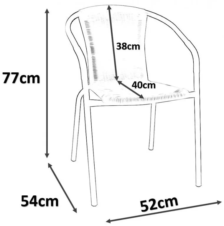 Poltrona da giardino marrone scuro in technoratan 53 x 60 x 73 cm