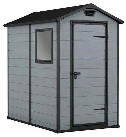Casetta da giardino in polipropilene grigio 1.3 x 1.9 m, superficie esterna 2.2 m² e spessore parete 16 mm, con pavimento e porta ad anta singola, KETER Exclusive