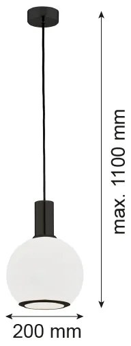 Argon 8564 - Lampadario a sospensione con filo SAGUNTO PLUS 1xE27/15W/230V diametro 20 cm