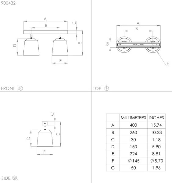 Eglo 900432 - Faretto COTORRO 2xE27/25W/230V