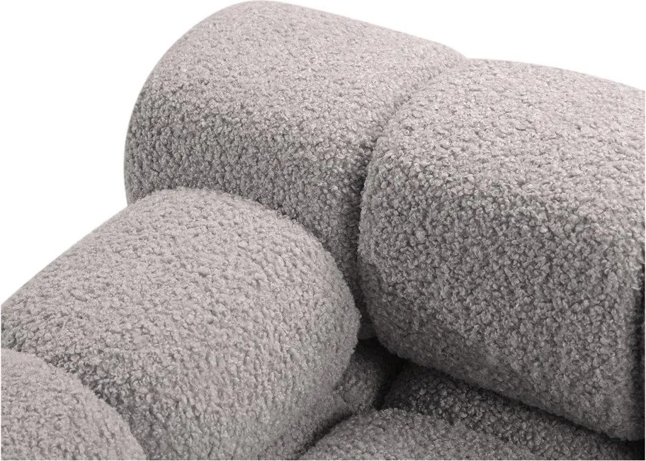 Modulo divano grigio chiaro in tessuto bouclé (angolo sinistro) Bellis - Micadoni Home
