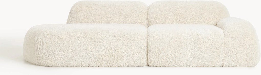 Chaise longue componibile 3 posti in teddy Wolke