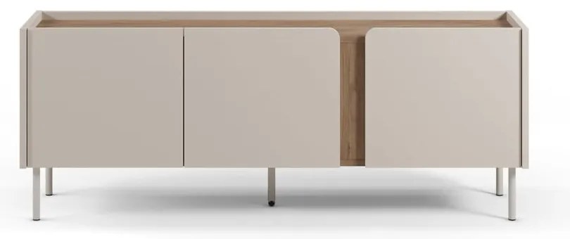 Mobile TV effetto rovere in colore crema-naturale 140x53x35 cm Lucile - Marckeric