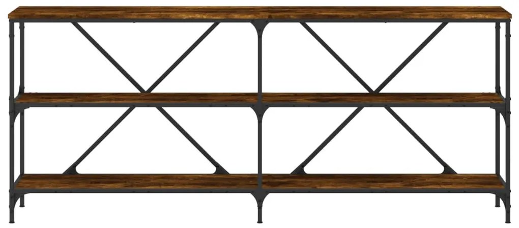 Tavolo consolle rovere fumo 180x30x75cm legno multistrato ferro