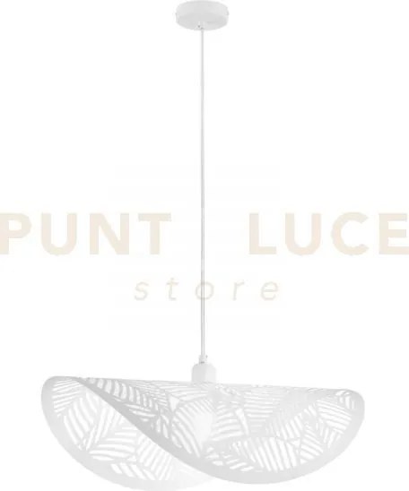 Lampadario a sospensione rhei-leaf bianca 1 luce attacco e27 60x33x...