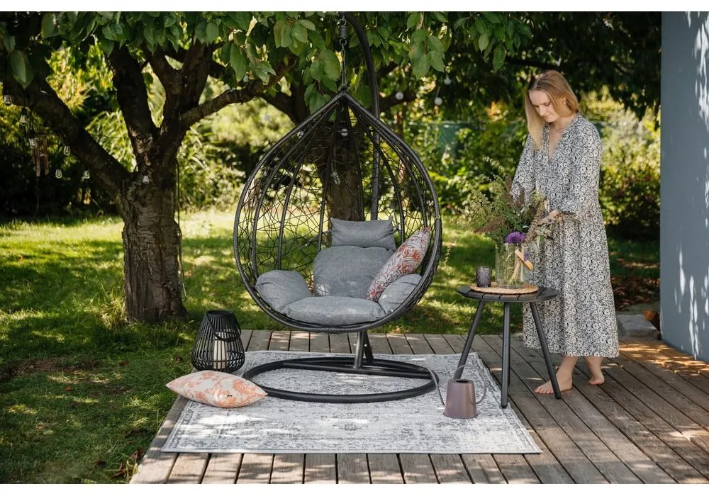 Poltrona sospesa grigio scuro in rattan artificiale Noela - Bonami Selection