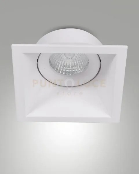 Toodle faretto attacco gu10 quadrato bianco orientabile 9,3cm