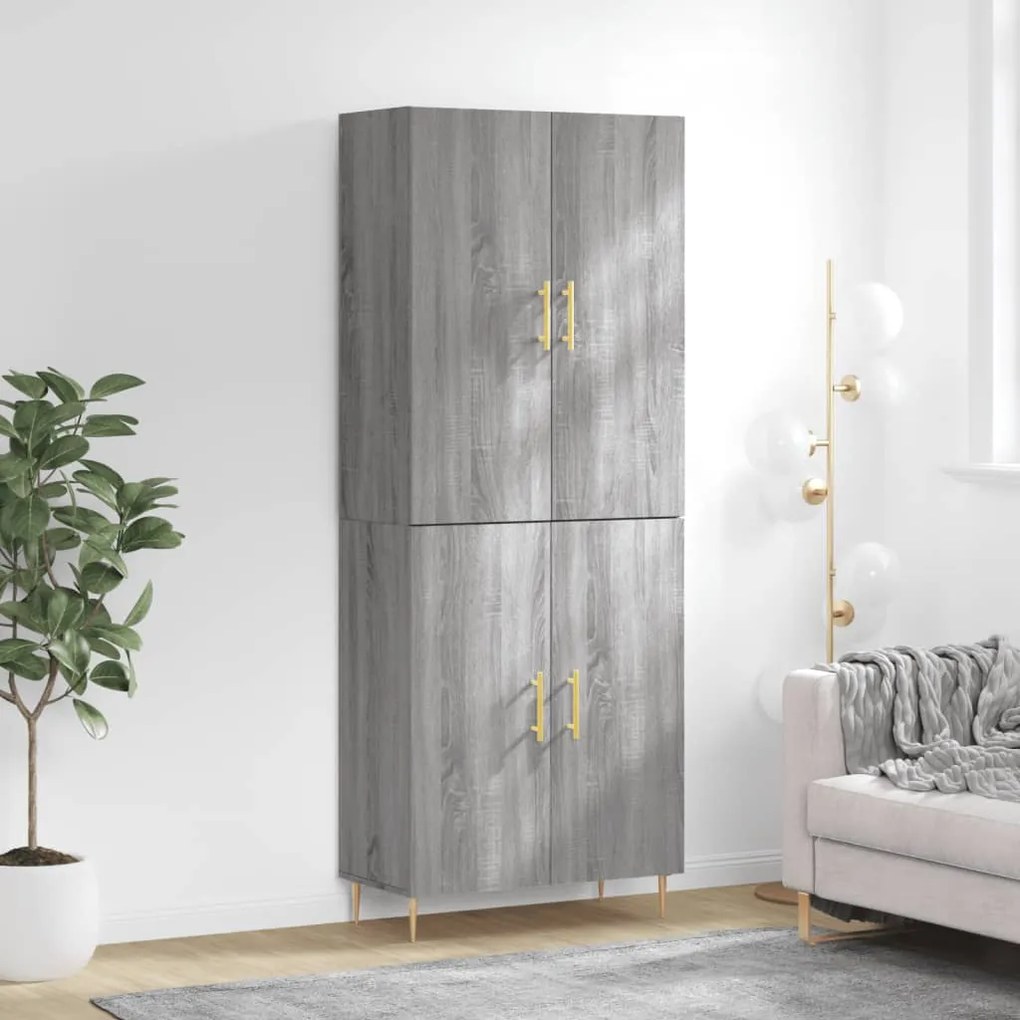 Credenza grigio sonoma 69,5x34x180 cm in legno multistrato