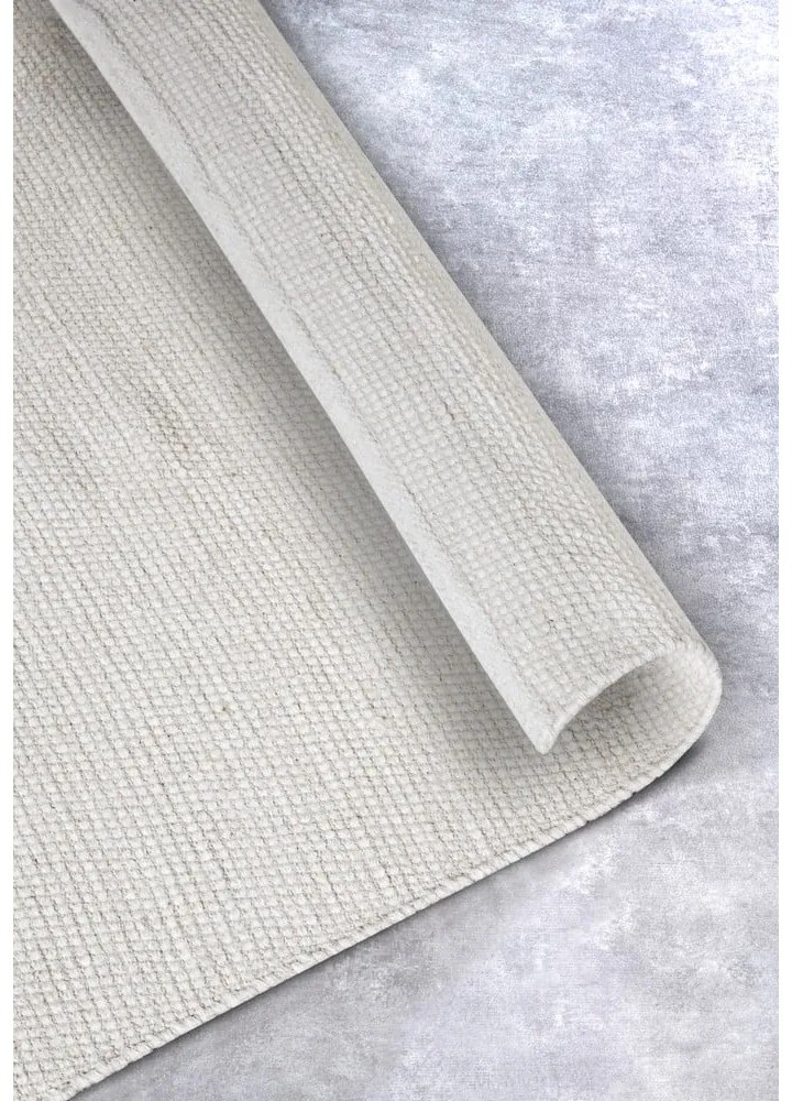 Tappeto color crema tessuto a mano in lana 60x90 cm Pradesh Natural White - Elle Decoration