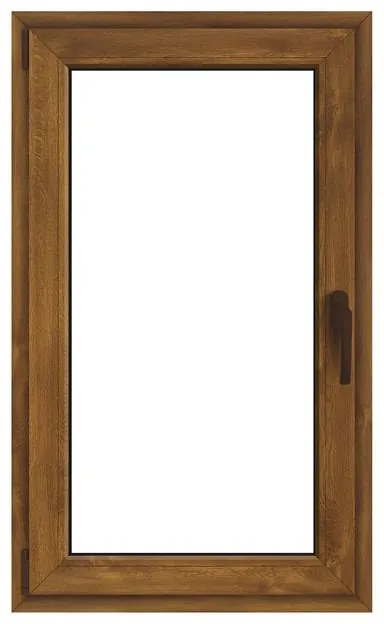 Finestra in PVC effetto legno rovere dorato L 60 x H 100 cm, 1 anta apertura a sinistra
