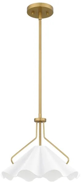 Quoizel QZ-MEJIA-1P-S-AB - Lampadario a sospensione con supporto rigido MEJIA 1xE27/60W/230V diametro 35,6 cm ottone