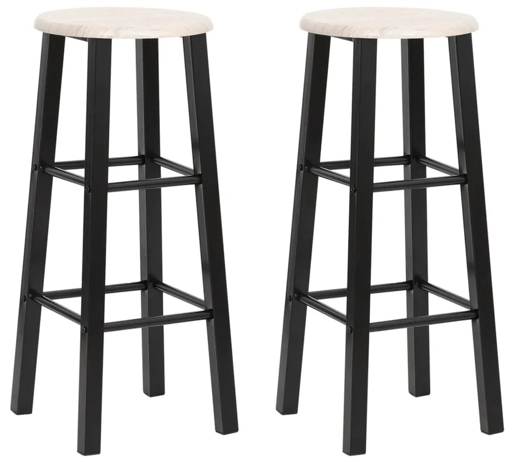 Sgabelli Da Bar 2 Pz Neri İn Mdf /