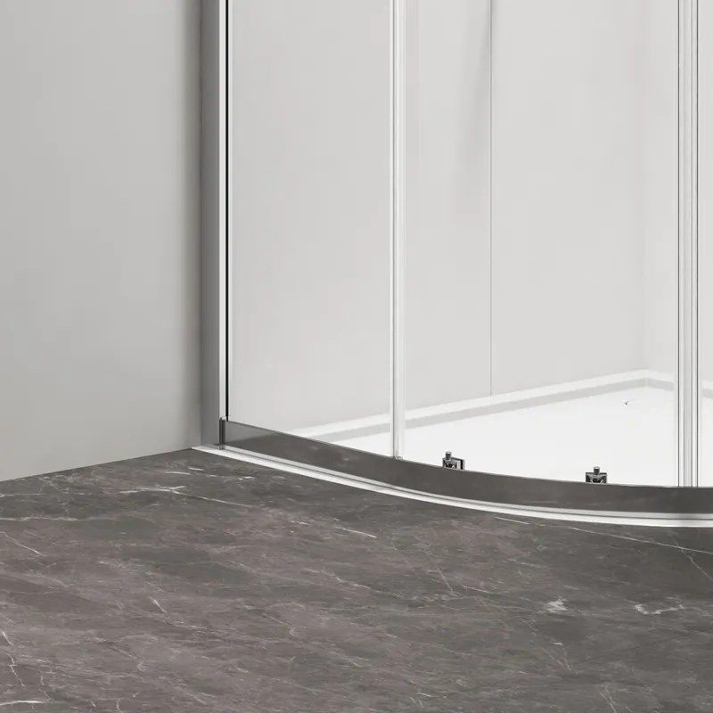 Kamalu - Box doccia 80x80 semicircolare altezza 200h finitura cromo | KZ2000