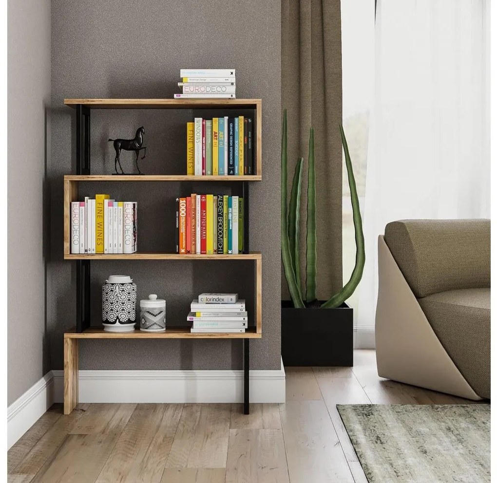 Libreria CEYLAN 128x80 cm marrone/nero