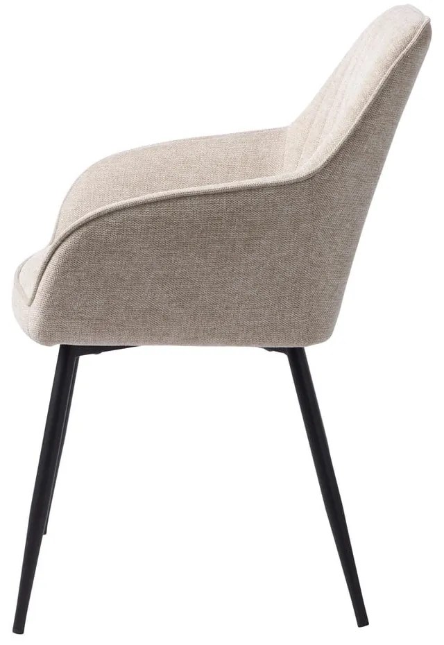 Sedia da pranzo beige in imbottito con braccioli Nolan – Unique Furniture