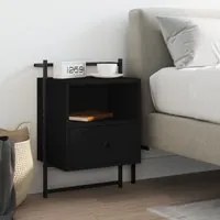 Comodino a Muro Nero 40x30x61 cm Legno Multistrato 833433