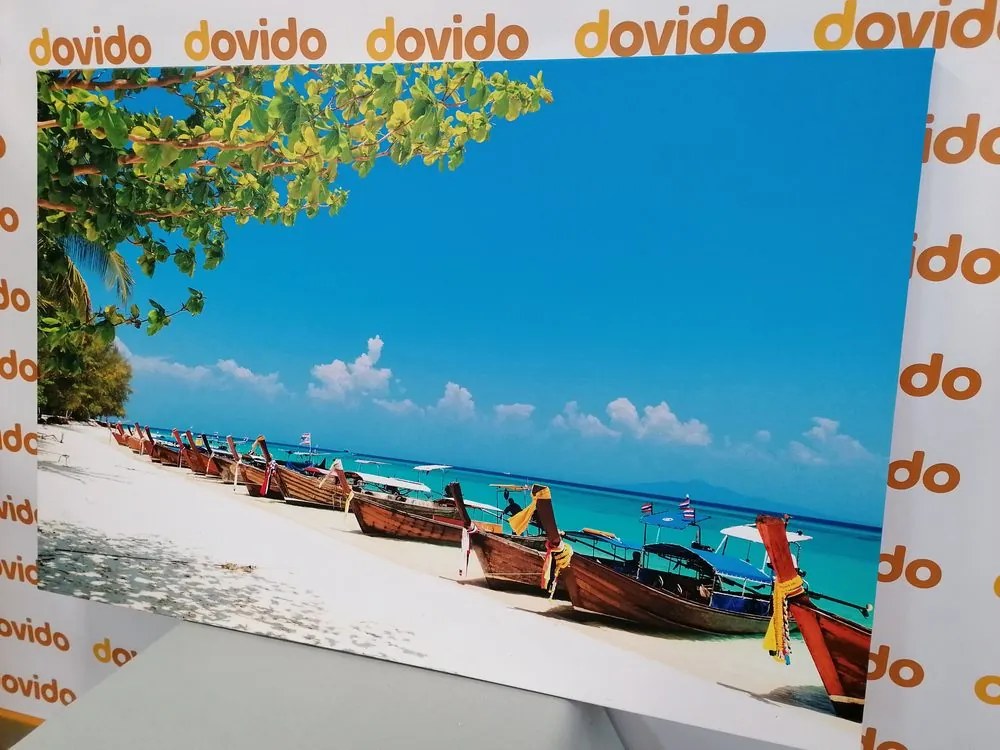 Stampa su tela – Spiaggia di sabbia bianca sull'isola di Bamboo