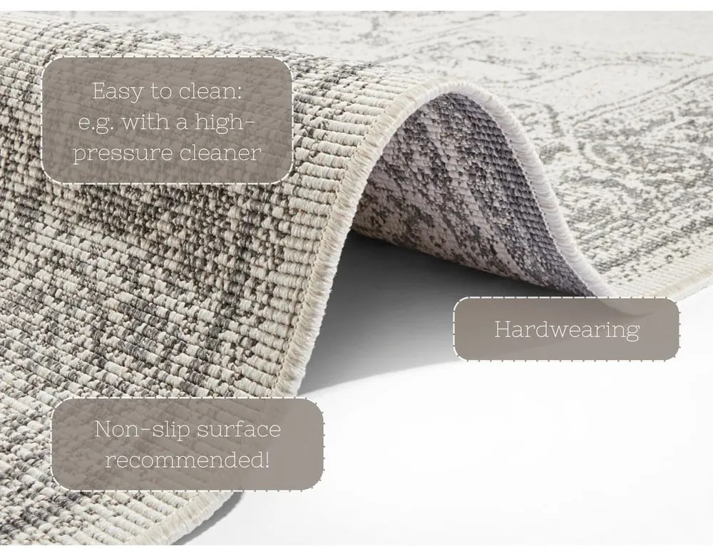 Tappeto da esterno grigio e crema , 80 x 150 cm Borbon - NORTHRUGS