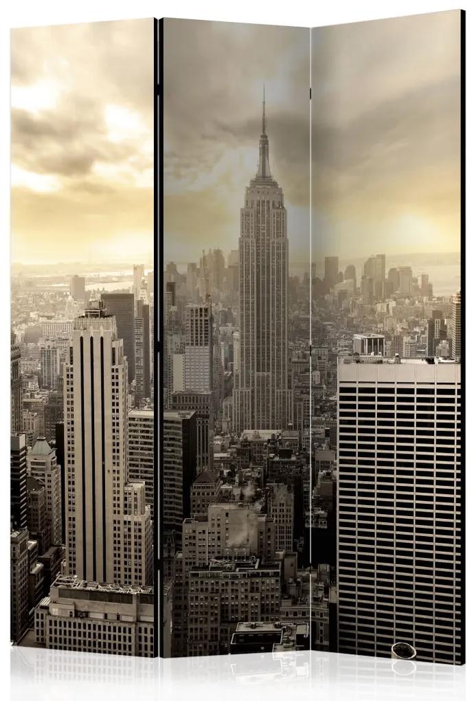 Paravento design Luce di New York - architettura della città con vista sui grattacieli