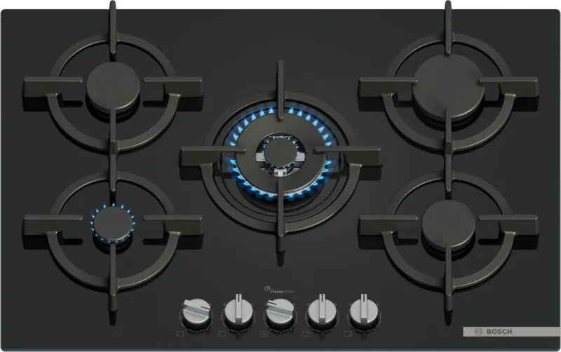 Bosch Serie 6 PPQ7A6I10 Piano cottura a gas 75 cm 5 fuochi Vetro Nero
